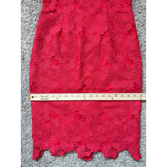 Vince Camuto Coral Lace Overlay Body Con Off Shoulder Dress Size 2 - Picture 11 of 14